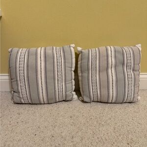Striped Gray and Cream Throw Pillows 16x16